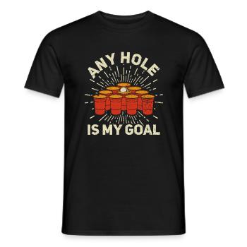 N’importe quel trou est mon objectif - Bierpong Saufen Bier Pong - T-shirt homme - noir - Devant - AI Model Male 178 light (178cm)
