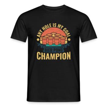 N’importe quel trou est mon objectif - Bierpong Saufen Bier Pong - T-shirt homme - noir - Devant - AI Model Male 178 light (178cm)