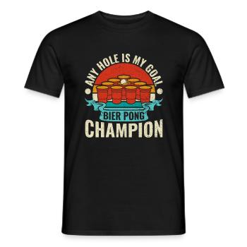N’importe quel trou est mon objectif - Bierpong Saufen Bier Pong - T-shirt homme - noir - Devant - AI Model Male 178 light (178cm)