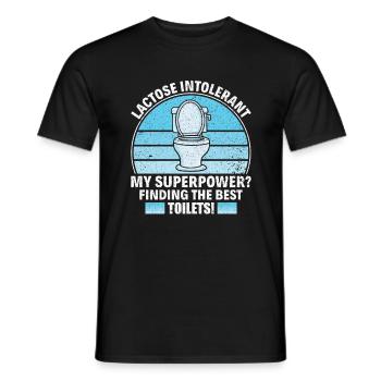 Laktose Intolerant Toiletten - Unverträglichkeit - Männer T-Shirt - Schwarz - Vorne - AI Model Male 178 light (178cm)