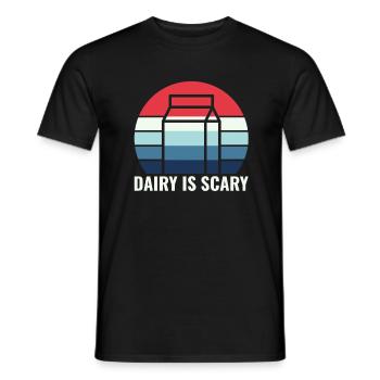Dairy is Scary - Intolerance Milk Cheese - Men's T-Shirt - black - Front - AI Model Male 178 light (178cm)