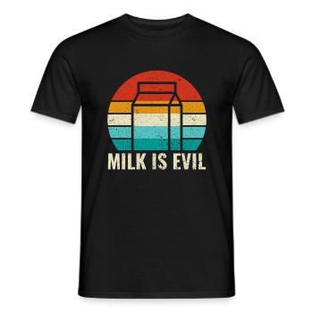 Dairy is Scary - Intolerance Milk Cheese - Men's T-Shirt - black - Front - AI Model Male 178 light (178cm)