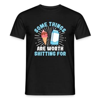 Some Things are worth Shitting - Milch - Men's T-Shirt - black - Front - AI Model Male 178 light (178cm)