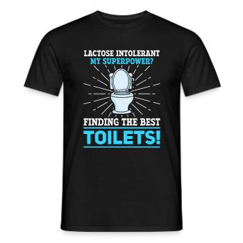Laktose Intolerant Toiletten - Unverträglichkeit - Männer T-Shirt - Schwarz - Vorne - AI Model Male 178 light (178cm)
