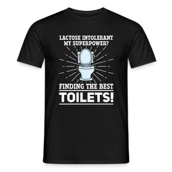 Laktose Intolerant Toiletten - Unverträglichkeit - Männer T-Shirt - Schwarz - Vorne - AI Model Male 178 light (178cm)