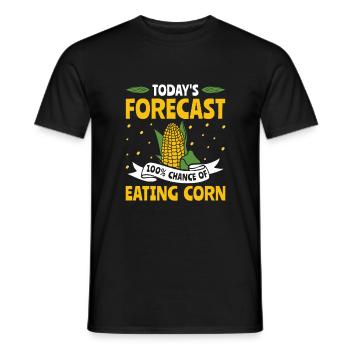 Today's Forecast 100% Eating Corn - Mais Bauer - Men's T-Shirt - black - Front - AI Model Male 178 light (178cm)