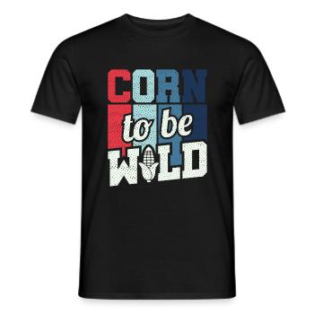 Retro Corn To Be Wild - Corn Farmer Farmer - Men's T-Shirt - black - Front - AI Model Male 178 light (178cm)