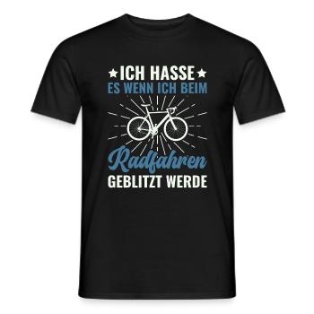 Ich hasse es beim Radfahren geblitzt zu werden - - Männer T-Shirt - Schwarz - Vorne - AI Model Male 178 light (178cm)