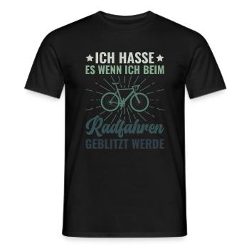 Ich hasse es beim Radfahren geblitzt zu werden - - Männer T-Shirt - Schwarz - Vorne - AI Model Male 178 light (178cm)