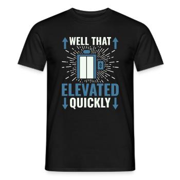 Elevator Mechanic - Aufzug Fahrstuhl Aufzugmonteur - Men's T-Shirt - black - Front - AI Model Male 178 light (178cm)