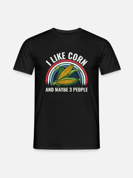 I like Corn and maybe 3 People - Mais Bauer - Männer T-Shirt - Schwarz