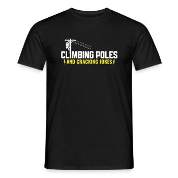 Climbing Poles And Cracking Jokes - - Men's T-Shirt - black - Front - AI Model Male 178 light (178cm)