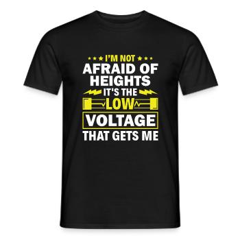 Not Afraid Of Heights Low Voltage - - Men's T-Shirt - black - Front - AI Model Male 178 light (178cm)
