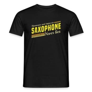 Harmonize & Improvise Le saxophone ne ment jamais - Jazz - T-shirt homme - noir - Devant - AI Model Male 178 light (178cm)