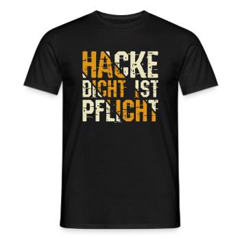 Hacke Dicht ist Pflicht - Männerrunde Sauf Spruch - Männer T-Shirt - Schwarz - Vorne - AI Model Male 178 light (178cm)