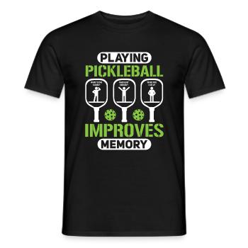 Pickleball Play Improves Memory Dink Player - Men's T-Shirt - black - Front - AI Model Male 178 light (178cm)