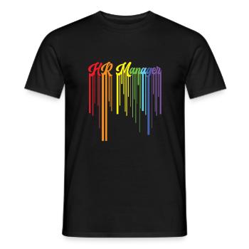 Retro HR Manager Rainbow Text - HR Management - Men's T-Shirt - black - Front - AI Model Male 178 light (178cm)