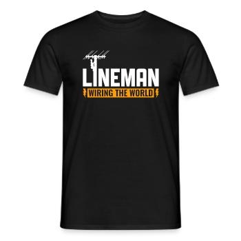 Lineman Wiring the World Electrician - Men's T-Shirt - black - Front - AI Model Male 178 light (178cm)