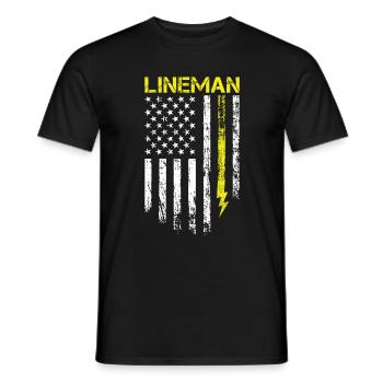 Retro Elektroinstallateur - Leitungsmonteur - Männer T-Shirt - Schwarz - Vorne - AI Model Male 178 light (178cm)