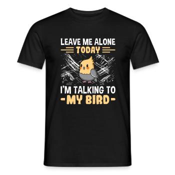 Laisse-moi tranquille Je parle à mon oiseau - - T-shirt homme - noir - Devant - AI Model Male 178 light (178cm)