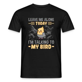 Laisse-moi tranquille Je parle à mon oiseau - - T-shirt homme - noir - Devant - AI Model Male 178 light (178cm)
