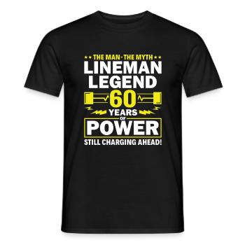 Lineman Legend - Celebrating 60 Years of Power! - Men's T-Shirt - black - Front - AI Model Male 178 light (178cm)