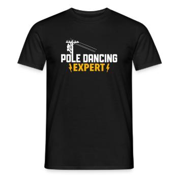 Pole Dancing Expert - Electrician - Men's T-Shirt - black - Front - AI Model Male 178 light (178cm)
