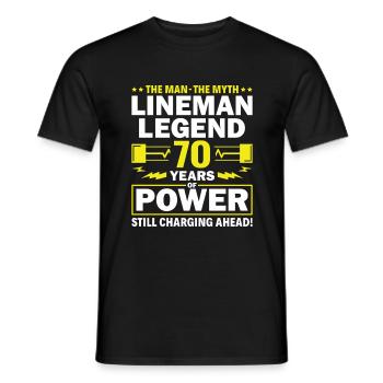 Lineman Legend - Celebrating 70 Years of Power! - Men's T-Shirt - black - Front - AI Model Male 178 light (178cm)