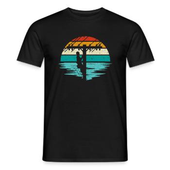 Retro Elektroinstallateur - Leitungsmonteur - Männer T-Shirt - Schwarz - Vorne - AI Model Male 178 light (178cm)