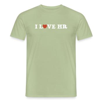 I Love HR - HR Management - Männer T-Shirt - Sage - Vorne - AI Model Male 178 light (178cm)