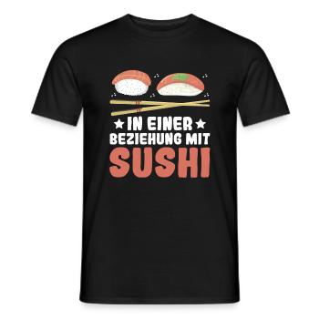 In einer Beziehung mit Sushi - Japan Sushi Fans - Männer T-Shirt - Schwarz - Vorne - AI Model Male 178 light (178cm)