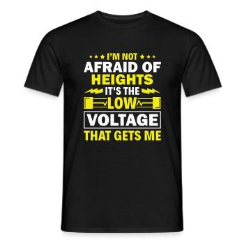 Not Afraid Of Heights Low Voltage - - Men's T-Shirt - black - Front - AI Model Male 178 light (178cm)