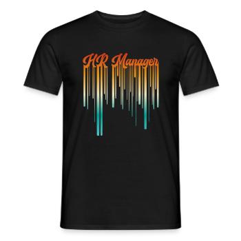 Retro HR Manager Rainbow Text - HR Management - Men's T-Shirt - black - Front - AI Model Male 178 light (178cm)