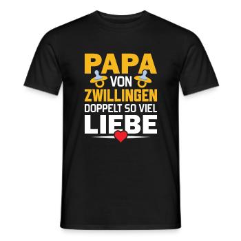 Papa von Zwillingen - Doppelt so viel Liebe - Männer T-Shirt - Schwarz - Vorne - AI Model Male 178 light (178cm)