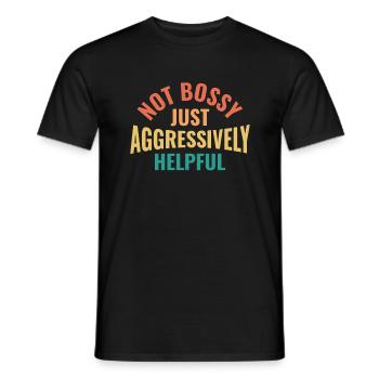 Pas autoritaire juste agressivement utile - RH - T-shirt homme - noir - Devant - AI Model Male 178 light (178cm)
