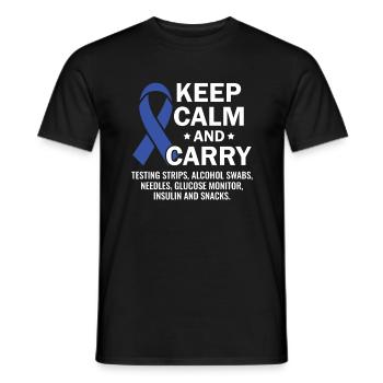 Sensibilisation au diabète - Diabète diabétique de type 1 - T-shirt homme - noir - Devant - AI Model Male 178 light (178cm)