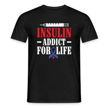 Insulin Addict for Life - Diabetic Type 1 - Men's T-Shirt - black - Front - AI Model Male 178 light (178cm)