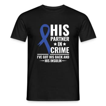 Son partenaire dans le crime - J’ai son dos et son - T-shirt homme - noir - Devant - AI Model Male 178 light (178cm)
