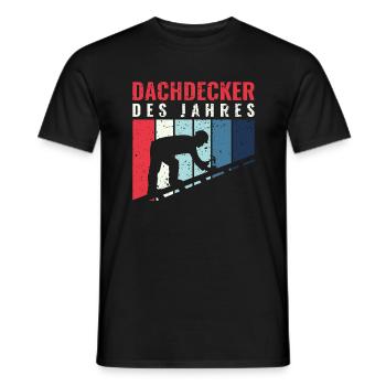 Dachdecker des Jahres - Dachdecker Roofer - Männer T-Shirt - Schwarz - Vorne - AI Model Male 178 light (178cm)