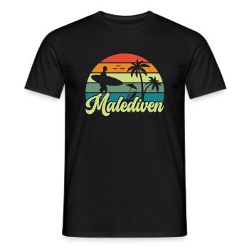 etro Maldives Maldives Palmiers Vacances Été Mer - T-shirt homme - noir - Devant - AI Model Male 178 light (178cm)