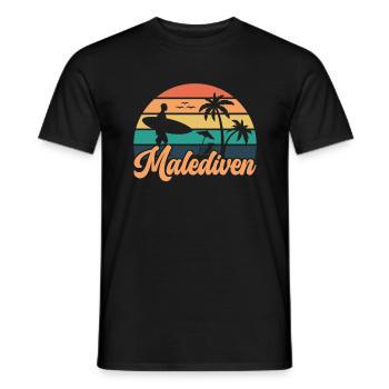 etro Maldives Maldives Palm Trees Holiday Summer Sea - Men's T-Shirt - black - Front - AI Model Male 178 light (178cm)