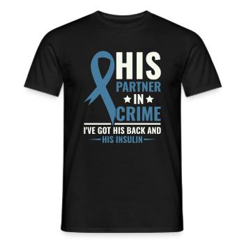 Son partenaire dans le crime - J’ai son dos et son - T-shirt homme - noir - Devant - AI Model Male 178 light (178cm)