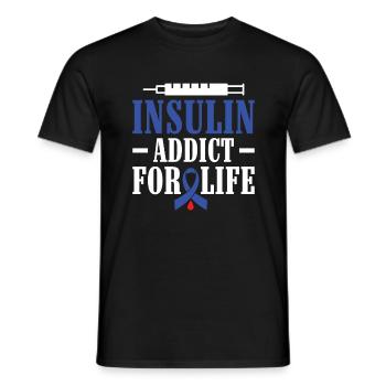 Insulin Addict for Life - Diabetic Type 1 - Men's T-Shirt - black - Front - AI Model Male 178 light (178cm)