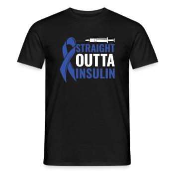 Straight Outta Insulin - Diabetes Diabetics - Men's T-Shirt - black - Front - AI Model Male 178 light (178cm)