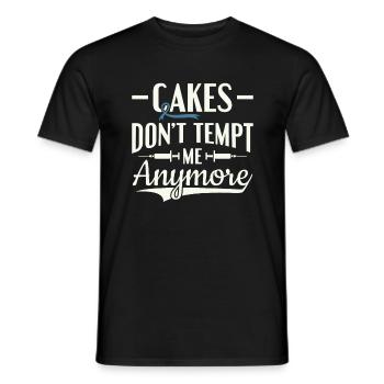 Cakes Don't Tempt Me Anymore - Diabetic Type 1 - Men's T-Shirt - black - Front - AI Model Male 178 light (178cm)