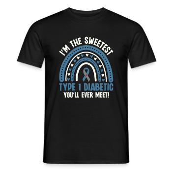 I'm The Sweetest Type 1 Diabetic You'll Ever - Men's T-Shirt - black - Front - AI Model Male 178 light (178cm)