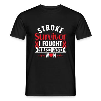 Stroke Survivor: I Fought Hard and Won - - Men's T-Shirt - black - Front - AI Model Male 178 light (178cm)
