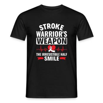 L’arme du guerrier de l’AVC : un demi-sourire irrésistible - T-shirt homme - noir - Devant - AI Model Male 178 light (178cm)