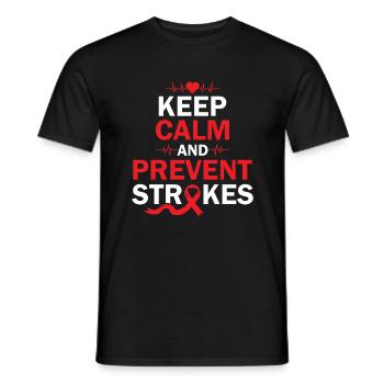 Keep Calm and Prevent Strokes - Schlaganfall - Männer T-Shirt - Schwarz - Vorne - AI Model Male 178 light (178cm)