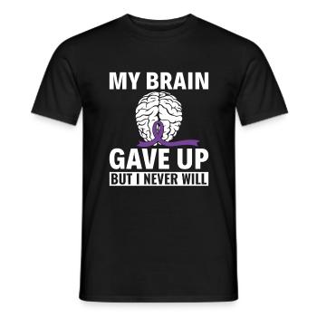 My Brain Gave Up But I Never Will - Alzheimer - Männer T-Shirt - Schwarz - Vorne - AI Model Male 178 light (178cm)
